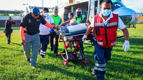 Traslada helicóptero de PCNL a lesionado en Veracruz