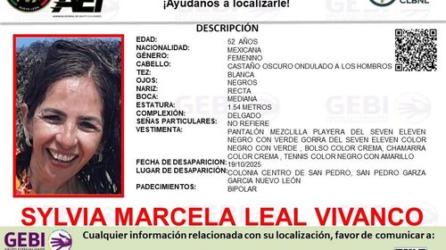 Emiten reporte de búsqueda de mujer desaparecida en San Pedro