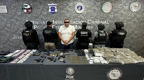 Decomisan fuerzas federales droga y amplio arsenal en Linares