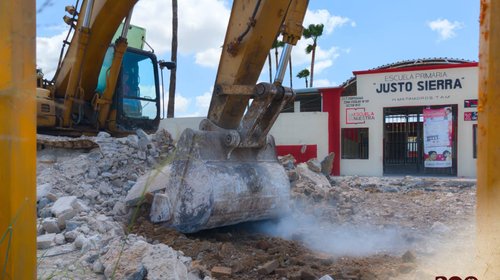 Inician obras en acceso de la Primaria Justo Sierra