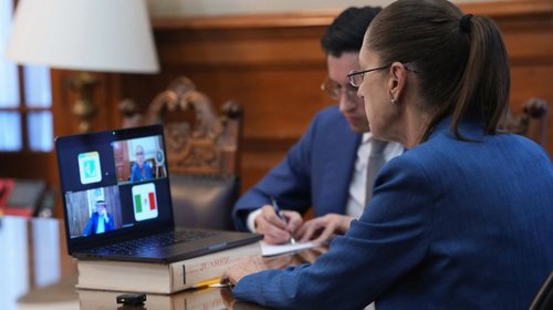 Claudia Sheinbaum y Lula da Silva sostienen videollamada
