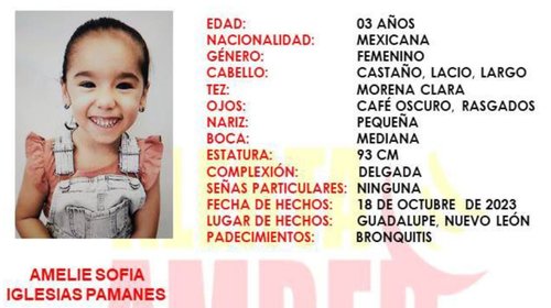 Emiten Alerta Amber; padre aclara que no sustrajo a su hija
