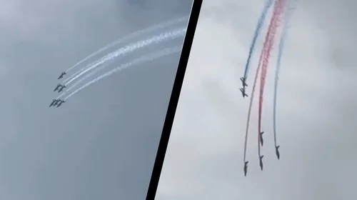 Chocan aviones de la Patrulla de Francia en ensayo; hay 3 heridos