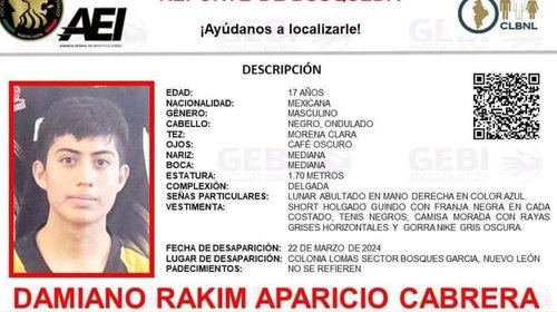 Desaparece menor de 17 años en calles de García, Nuevo León
