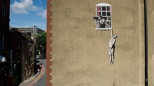 Subastarán mural de Banksy en Inglaterra ¡junto con el edificio!