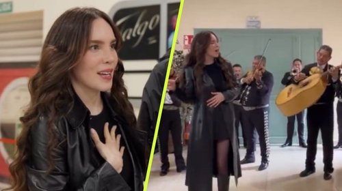 Agradece Belinda a producción de 'Carlota' con tacos y mariachi