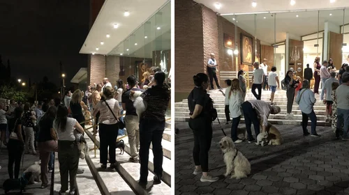 Familias bendicen a mascotas en Parroquia de Fátima en San Pedro