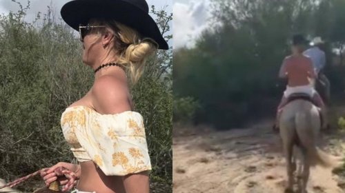 ¡Qué calor! Britney Spears pasea en topless en México