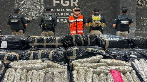Capturan a hombre con más de una tonelada de marihuana en Tabasco