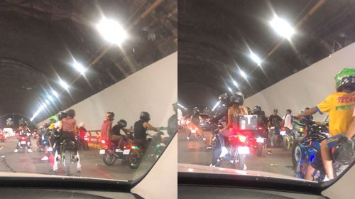 Colapsan túnel de la Loma Larga con rodada de motos
