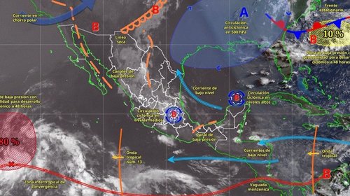 Conagua prevé cinco sistemas meteorológicos para este martes