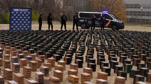 Confiscan 11 toneladas de cocaína en España; detienen a 20