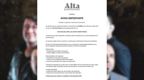 De última hora: La Firma pospone su fecha de presentación