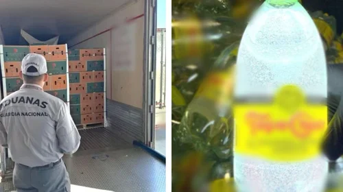Aseguran tonelada de metanfetamina en botellas de agua mineral