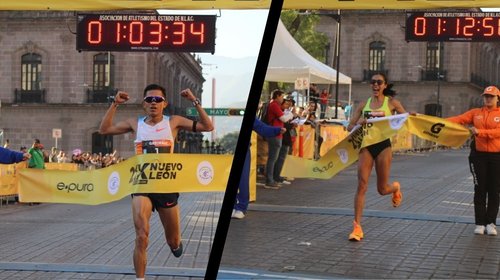 José Luis Santana y Natali Mendoza dominan el 21K Nuevo León