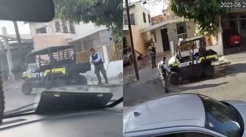 ¡Desafían la ley! Oficiales lavan unidad Razer a manguerazos