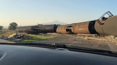 Descarrilamiento de tren provoca caos vial en Tlaxcala