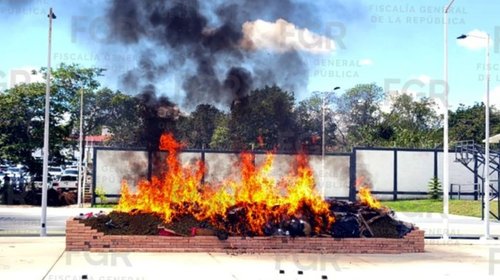 Destruyen más de 940 kilos de drogas y 300 máquinas en Nayarit
