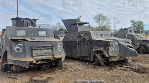 Destruyen 23 vehículos 'monstruo' asegurados en Tamaulipas