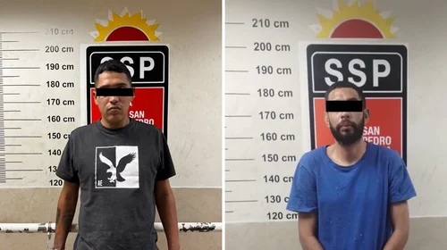 Detienen a dos hombres con órdenes de aprehensión en San Pedro