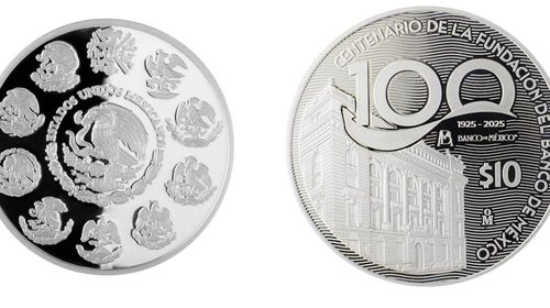Banxico celebra su centenario con moneda especial de plata