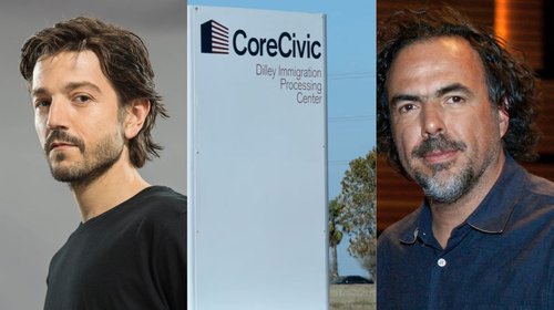 Diego Luna e Iñárritu lideran protesta por centro migrante en EUA