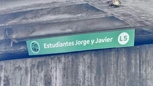 Colocan letrero de 'Línea 5' en honor a Jorge y Javier