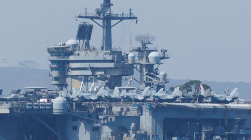 Derriba Estados Unidos dron iraní cerca de portaaviones