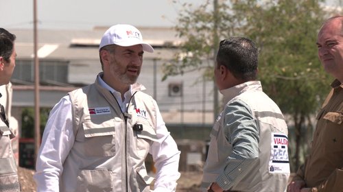Adrián de la Garza supervisa obra en parque lineal de San Carlos