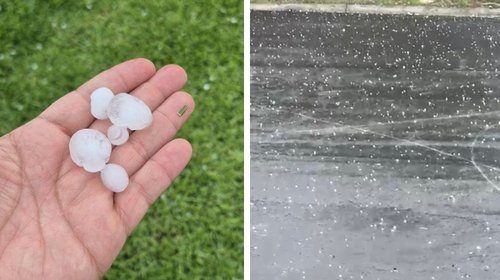 Reportan caída de granizo en zona de Los Fierros en Santiago