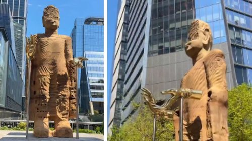 Llega escultura de un Buda gigante a Nueva York