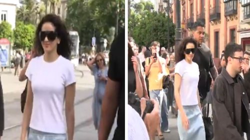 Provoca Rosalía aglomeraciones durante paseo por Sevilla