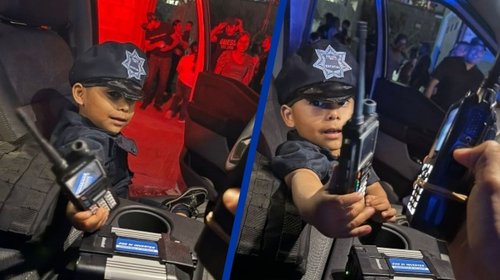 Emmanuel cumple sueño de ser policía en su tercer aniversario