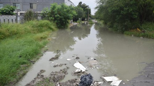 Vecinos siguen atrapados entre agua estancada y drenaje colapsado