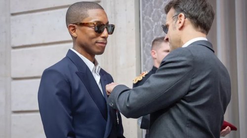 Macron condecora a Pharrell Williams y surge polémica en Francia