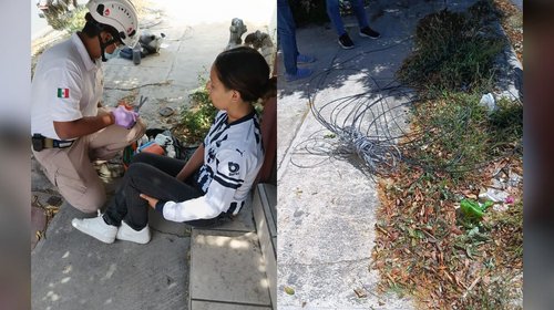 Estudiante cae de su moto por cables colgados; exigen quitarlos
