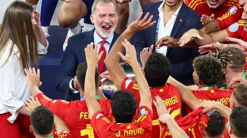 El rey Felipe VI celebra triunfo de España en la Eurocopa