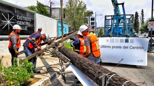 Finalizan obras del Centrito Valle retirando un último poste