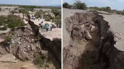 Se forma enorme grieta de más de 6 km en Tula, Tamaulipas