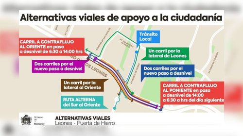 Habilitan carriles contraflujo en Av. Leones y Puerta de Hierro