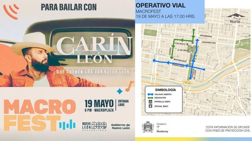 Habrá cierres viales en Monterrey por concierto de Carín León