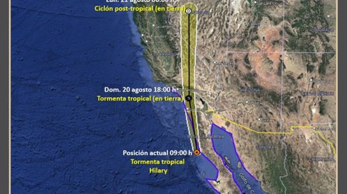 Hilary ya es tormenta tropical cerca de Baja California