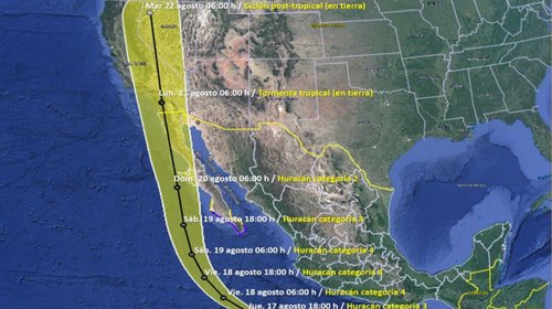 Hilary se intensifica a categoría 3 frente a costas mexicanas