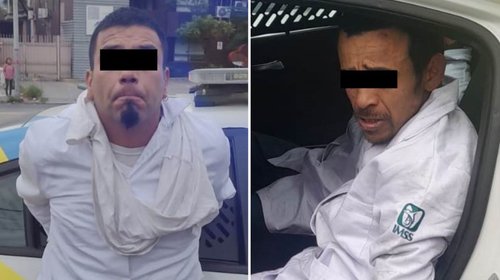 Intentan dos hombres robar tienda portando batas médicas