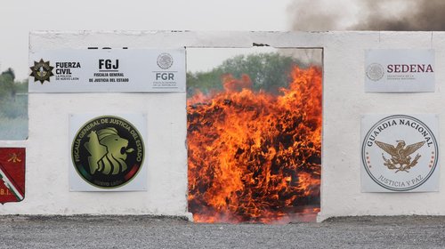 Incineran más de 858 kilos de droga decomisada en NL