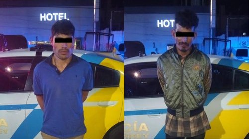 Intentan robar televisión de un hotel y los detienen
