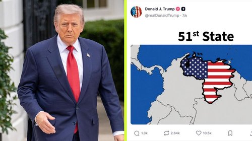 Trump publica imagen de Venezuela como 'Estado 51' de EUA