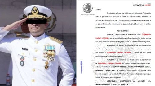 Reactivan orden de captura contra contralmirante Farías Laguna
