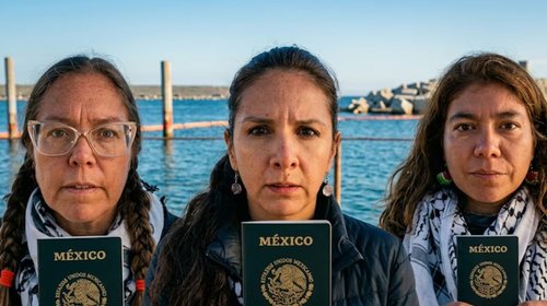 Mexicanas siguen detenidas tras intercepción de flotilla