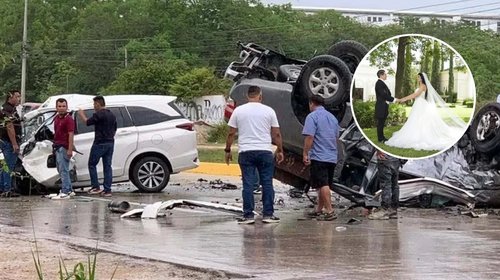 Fallecen esposos, hijos y suegros regios en accidente en Cancún
